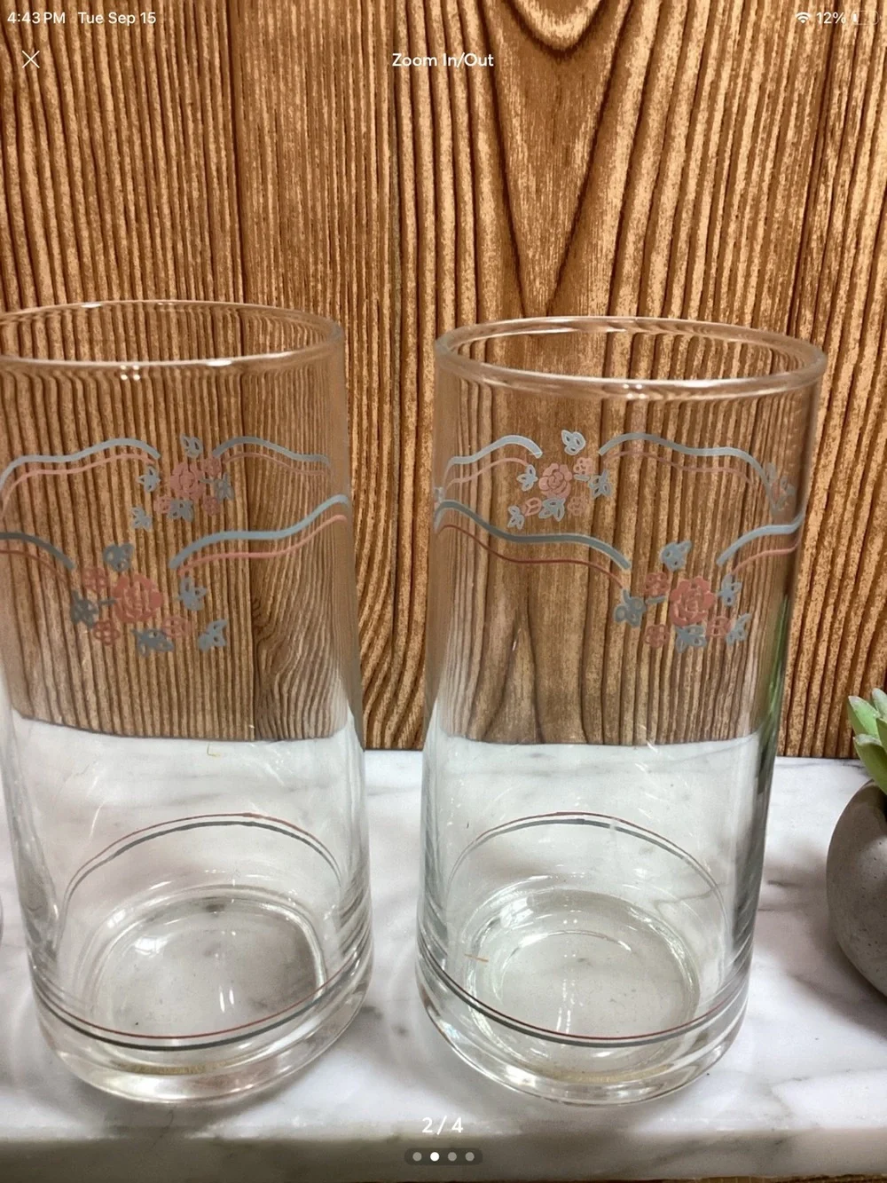 Corelle English Breakfast Floral Accent Drinking Glasses - Set of 4 16oz